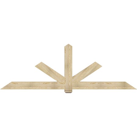 Ekena Millwork Kennewick Rough Sawn Timber Gable Bracket, Douglas Fir, 108"W x 36"H x 4"D x 6"F, 8/12 Pitch GBW108X36X0406KEN00RDF